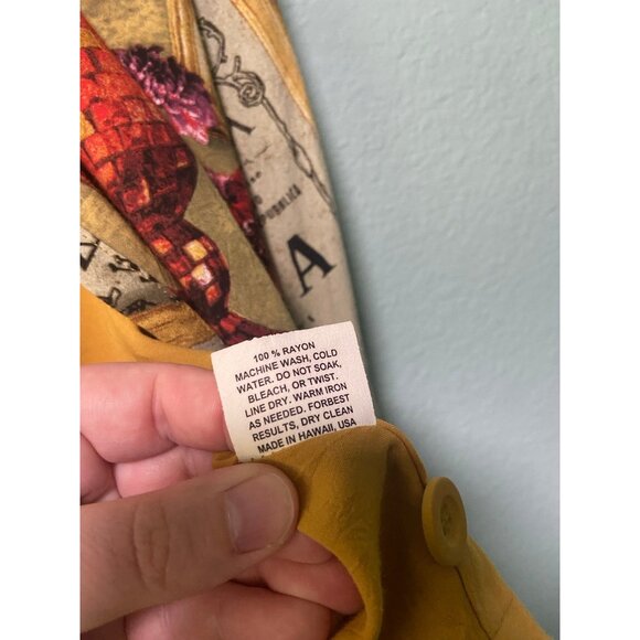 Vintage James World Women's Mustard Yellow Pattern Open Sweater Jacket Medium - Picture 9 of 10